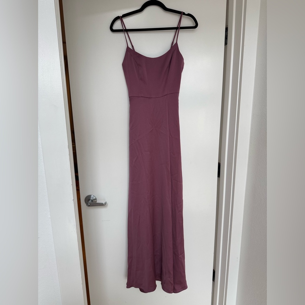 Bridesmaid Mauve Spaghetti Strap Dress